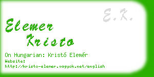 elemer kristo business card
